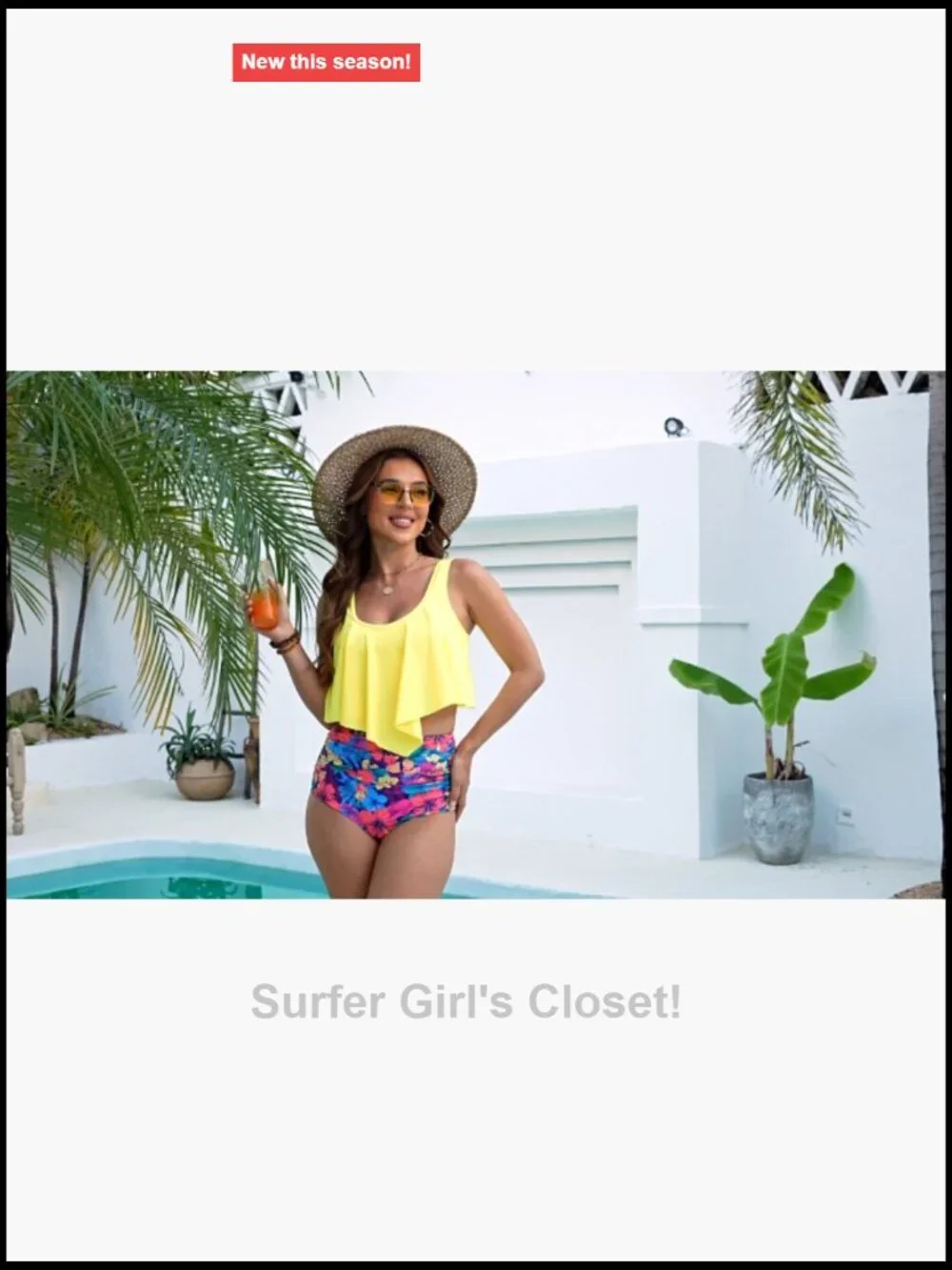 Plus Size Tankini Set with Tummy Control High Waisted Bikini Top & Bottom